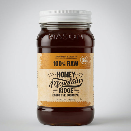 Mountain Ridge Pure Raw Honey Naturally Healthy Bee, 32 oz