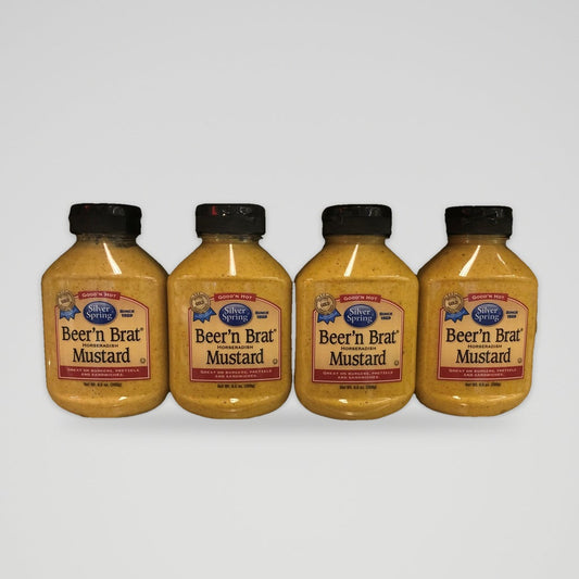 4 Bottles of Silver Spring Squeeze Beer n Brat Mustard, 9.5 oz