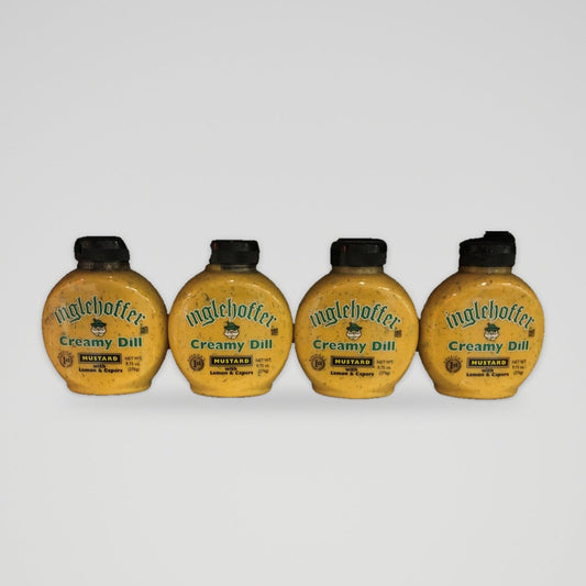 4 Bottles of Inglehoffer Creamy Dill Mustard with Lemon & Capers, 9.75 oz