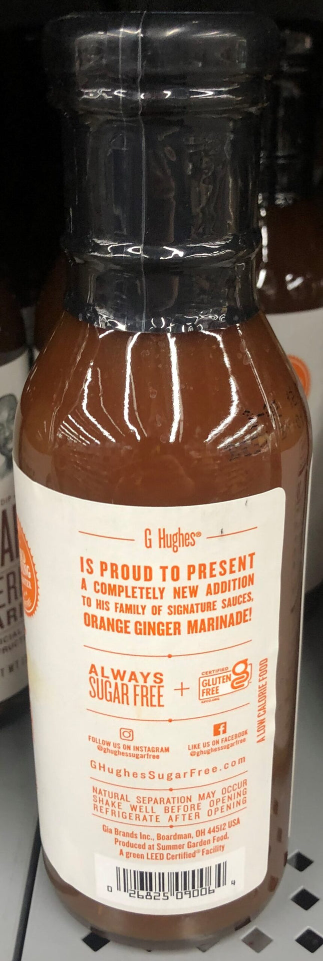 G Hughes Sugar Free Orange Ginger Marinade, 12 oz