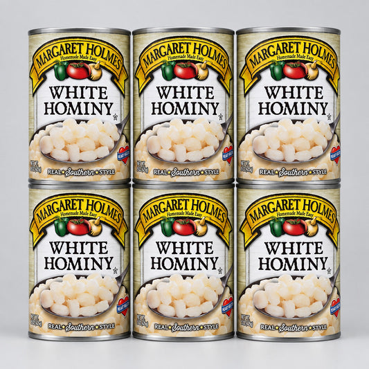 6 Cans Margaret Holmes Southern Style White Hominy 15.5 oz Can