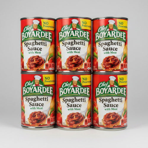 6 Cans of Chef Boyardee Spaghetti Sauce with meat, 15 oz