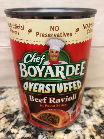 6 CANS Chef Boyardee OVERSTUFFED Beef Ravioli in Tomato Sauce Pasta 15 Oz