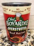 6 Cans of Chef Boyardee Overstuffed Beef Ravioli in Tomato Sauce Pasta, 15 oz