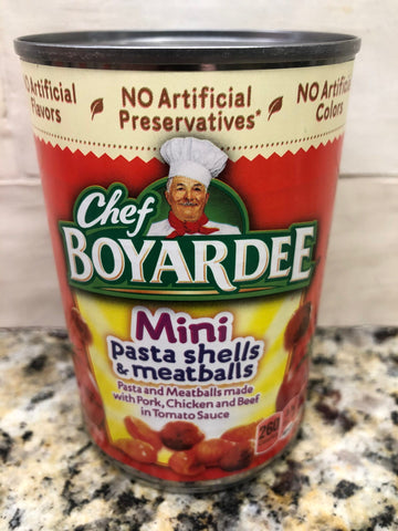 12 CANS Chef Boyardee Mini Pasta Shells and Meatballs Pasta 14.75 Oz Can