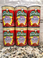 6 CANS Chef Boyardee Mini Beef Ravioli and Meatballs Pasta 15 Oz Can