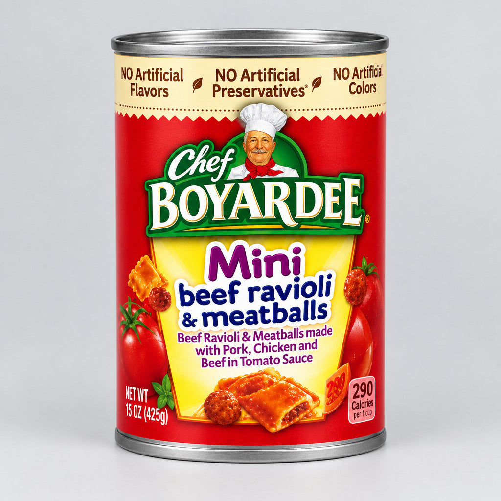 6 Cans of Chef Boyardee Mini Beef Ravioli and Meatballs Pasta, 15 oz