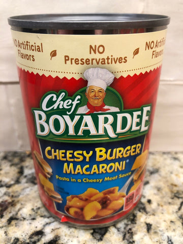 6 CANS Chef Boyardee Cheesy Burger Macaroni 15 Oz Can Sauce Pasta