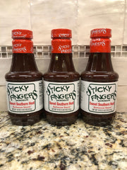 3 BOTTLES Sticky Fingers Sweet Southern Heat Barbecue Sauce 18 Oz BBQ