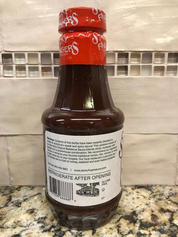 3 BOTTLES Sticky Fingers Sweet Southern Heat Barbecue Sauce 18 Oz BBQ