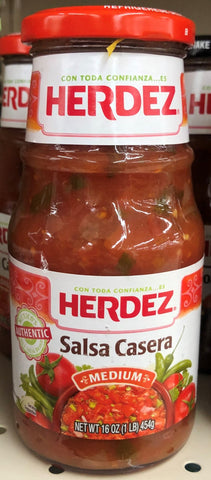 Herdez Medium Salsa Casera 16 oz Jar Dip Relish Pepper Taco Chip