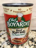 6 Cans of Chef Boyardee Beef Ravioli in Tomato Sauce, 15 oz
