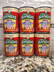 6 CANS Chef Boyardee Mini ABC's and 123's with Meatballs 15 Oz Can Pasta