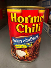 Hormel Chili Turkey with Beans 15 oz Hamburger Sauce Hot Dog