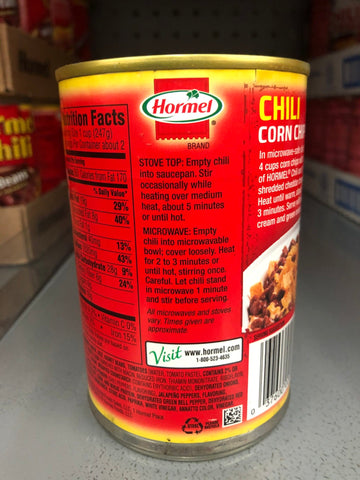 4 Cans Hormel Homestyle Chili With Beans 15 oz Can