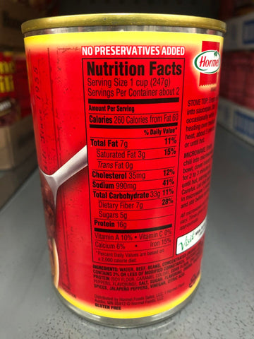 Hormel Chili Chunky Beef with Beans, 15 oz