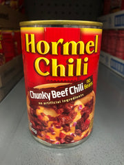 Hormel Chili Chunky Beef NO Beans 15 oz Can Hamburger Sauce Hot Dog