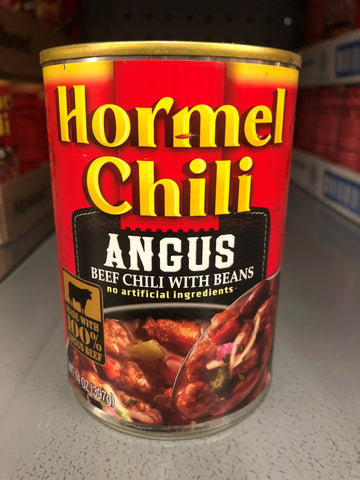 4 CANS Hormel Angus Chili with Beans 14 oz Can Beef Can Dip Stew Steak