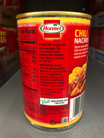 4 CANS Hormel Chili with Beans 15 oz Hamburger Sauce Hot Dog Dip Bowl