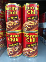 4 CANS Hormel Chili with NO Beans 15 oz Hamburger Sauce Hot Dog Dip Bowl