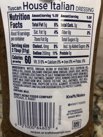 3 BOTTLES Kraft Tuscan House Italian Salad Dressing 16 oz Tangy