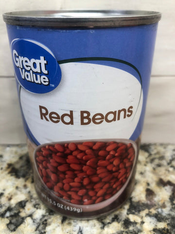 6 Cans of Great Value Red Beans, 15.5 oz