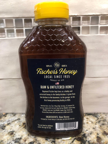 Local Fischer's Honey Raw & Unfiltered 100% Grade A Pure Honey Raw Honey 24 oz