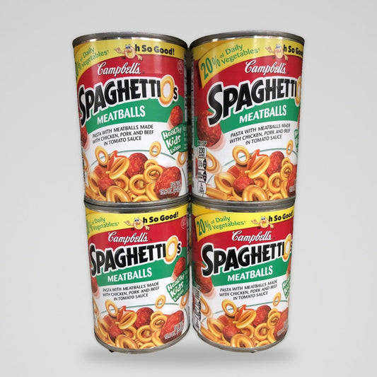 4 Cans of Campbell's SpaghettiOs Pasta with Meatballs, 15.6 oz
