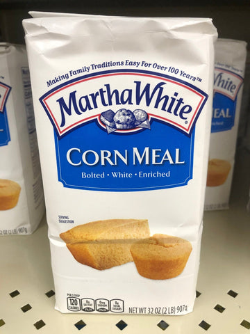 2 Bags of Martha White Bolted Plain Enriched White Corn Meal Mix, 2 lb