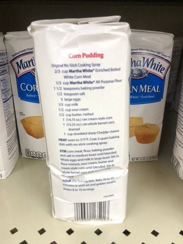 2 Bags of Martha White Bolted Plain Enriched White Corn Meal Mix, 2 lb