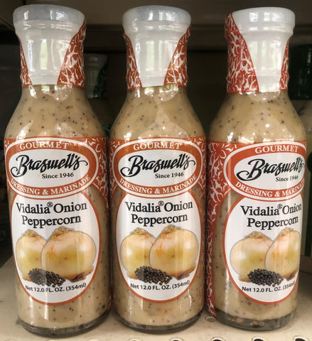 3 BOTTLES Braswell's Vidalia Onion & Peppercorn Salad Dressing 12 oz Vinaigrette