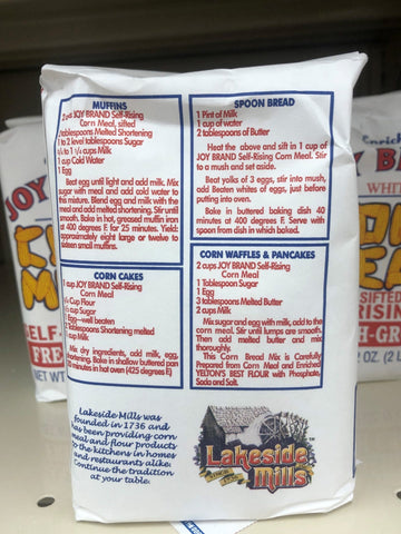 2 Bags of Lakeside Mills Joy Brand Enriched White Corn Meal Mix, 2 lb