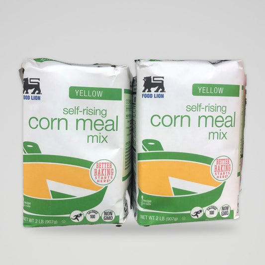 2 Bags of Food Lion Self-Rising Yellow Corn Meal Mix, 2 lb