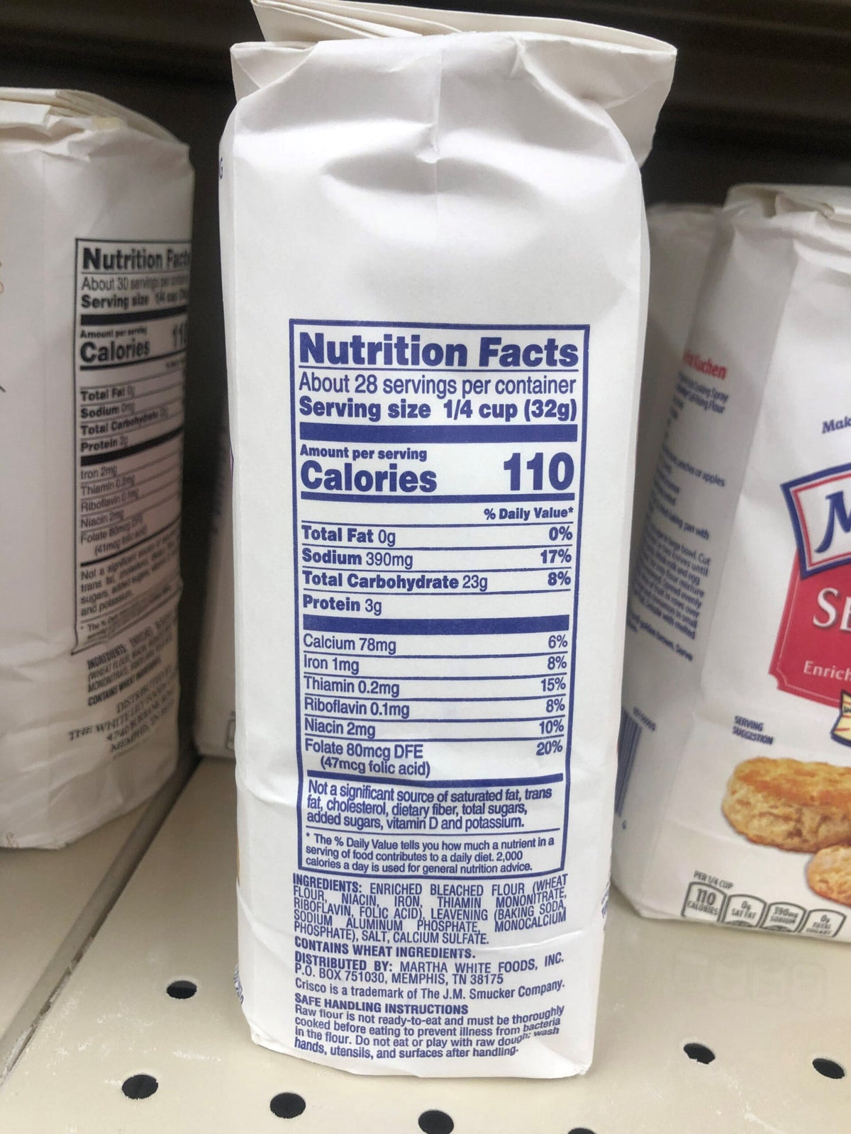 2 Bags of Martha White Hot Rize Enriched Self Rising Flour, 2 lb