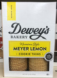 Deweys Bakery Moravian Style Meyer Lemon Cookie Thins 9 oz Box