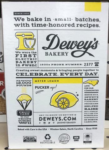 Deweys Bakery Moravian Style Meyer Lemon Cookie Thins 9 oz Box