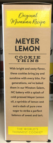 Deweys Bakery Moravian Style Meyer Lemon Cookie Thins 9 oz Box