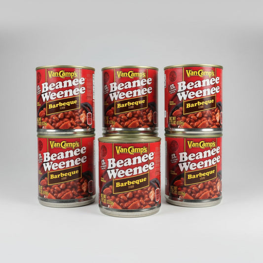 6 Cans of Van Camp's Barbeque Beanee Weenee, 7.75 oz
