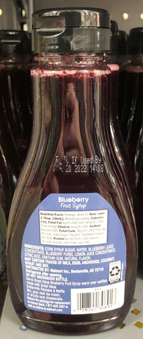 FOUR BOTTLES Great Value Blueberry Fruit Syrup 12 fl oz Pancake Waffle Breakfast