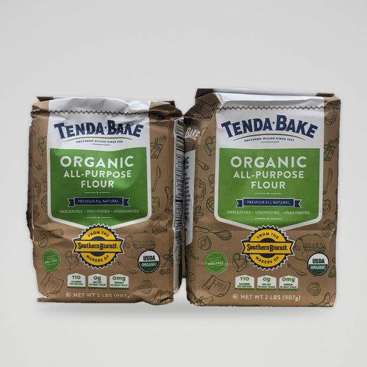 2 Bags of Southern Biscuit Tenda Bake 100% Organic All Purpose Flour, 2 lb