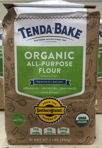2 Bags of Southern Biscuit Tenda Bake 100% Organic All Purpose Flour, 2 lb
