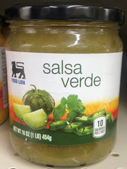 Food Lion Salsa Verde 16 oz Jar Picante Dip Pepper Chips Green