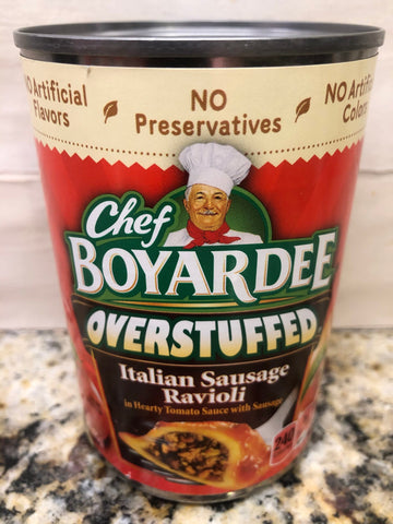 6 CANS Chef Boyardee OVERSTUFFED Italian Sausage Ravioli Pasta 15 Oz