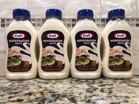 4 BOTTLES Kraft Horseradish 12 Oz Squeeze Bottle Sauce Roast Great on Beef