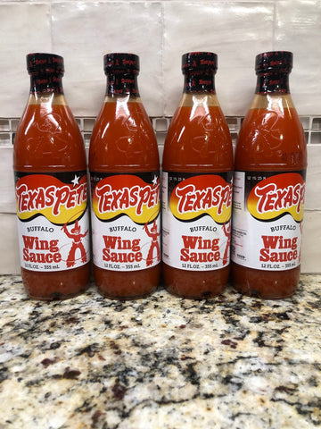 4 BOTTLES Texas Pete Buffalo Wing Sauce Dip 12 Oz Chicken Hot Vinegar Pepper