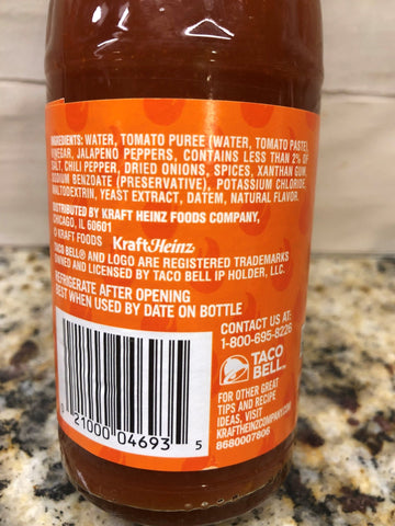 4 Bottles of Taco Bell Hot Sauce, 7.5 oz