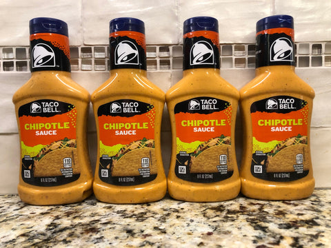 4 BOTTLES Taco Bell Chipotle Sauce 8 oz chips taco burritos enchilada shells