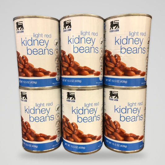 6 Cans of Food Lion Light Red Kidney Beans, 15.5 oz