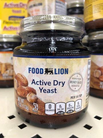 4 Jars Food Lion Active Dry Yeast 4 oz Jar