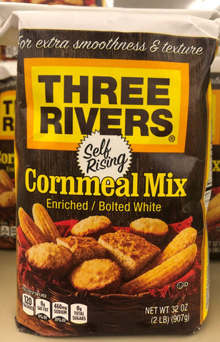 2 Bags of White Lily Enriched Three Rivers Cornmeal Mix Self-Rising, 2 lb